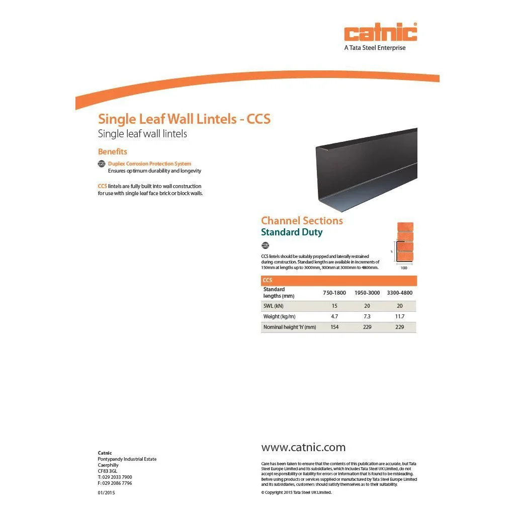 Catnic CCS Steel Lintel Solid Wall Single Leaf - Image 4