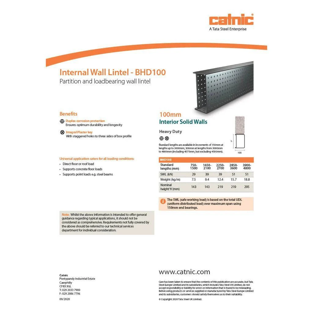 Catnic BHD100 Box Lintel Internal Wall Heavy Duty - Image 4