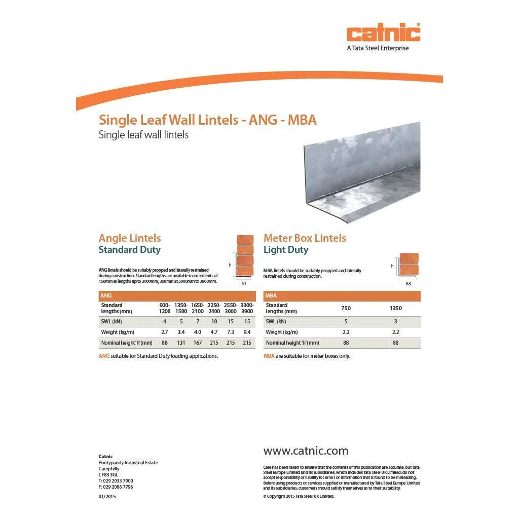 Catnic CN50C MBA Steel Lintel Single Leaf Wall - Image 4