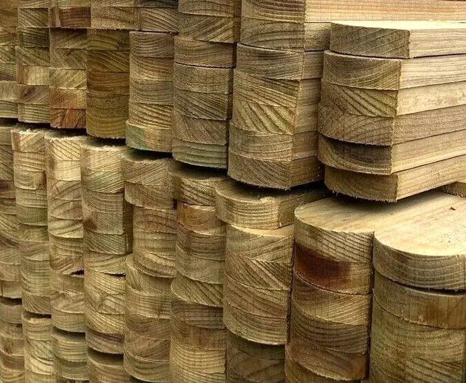 Picket Fencing Slats / Pales Round Top Green Treated Pack 10 - Image 6